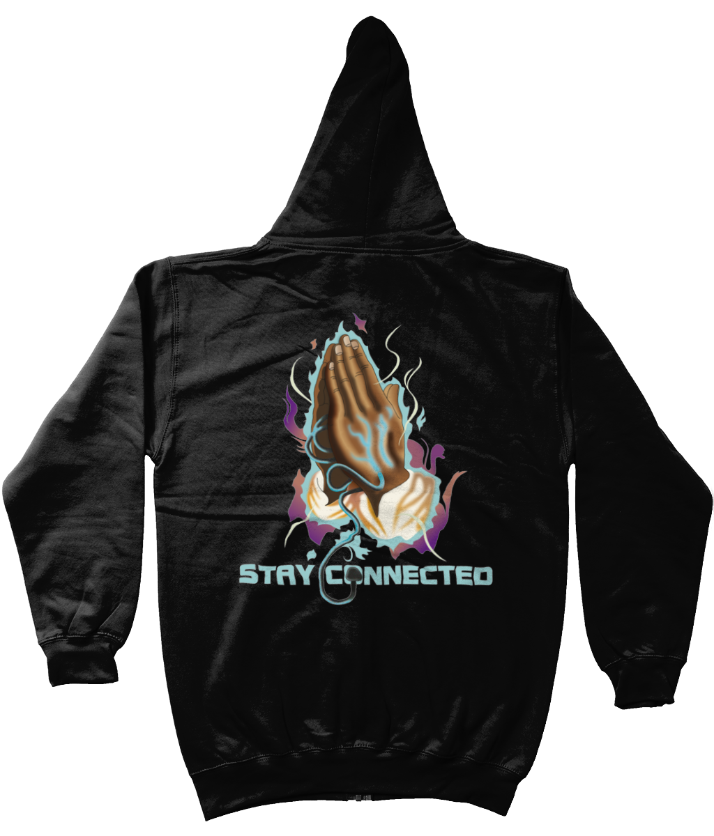 Zip-Up Stay Connected Hoodie (Blue)