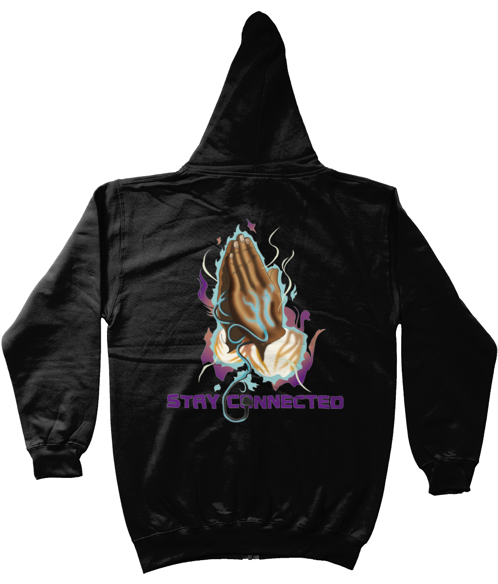 Zip-up Stay Connected Hoodie (Purple)