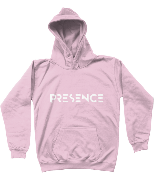 Kids White Presence Print Hoodie