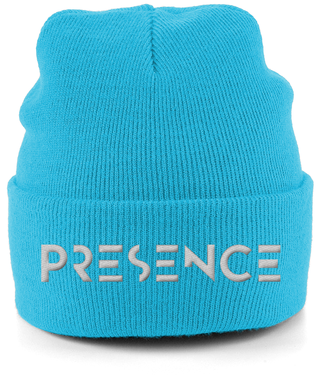 Cuffed Beanie White Presence Print