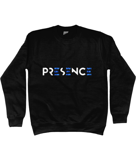 White Blue-geo EEE Presence Print Jumper