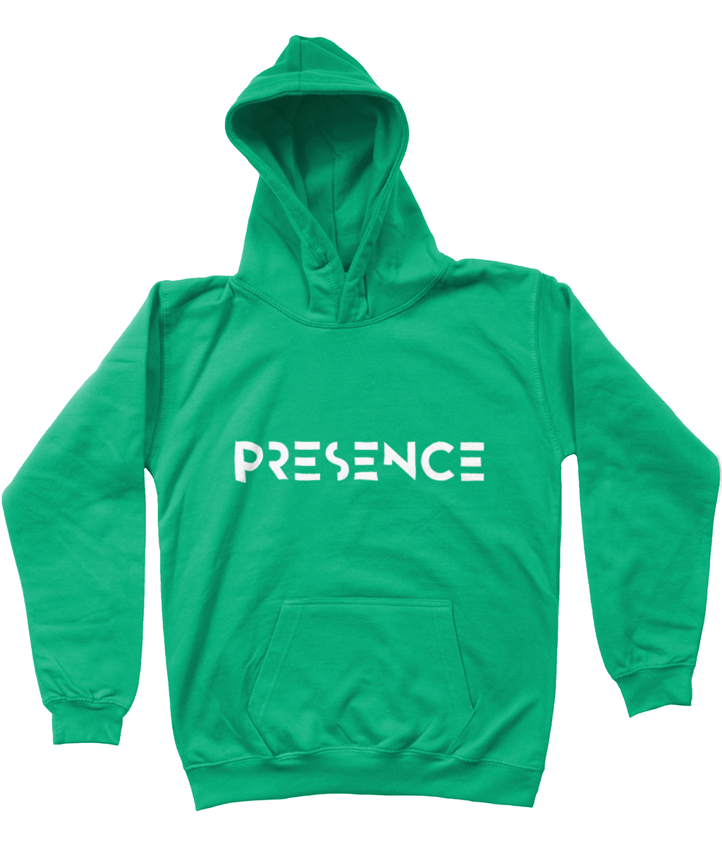 Kids White Presence Print Hoodie