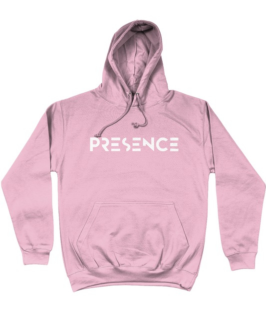 White Presence Print Hoodie