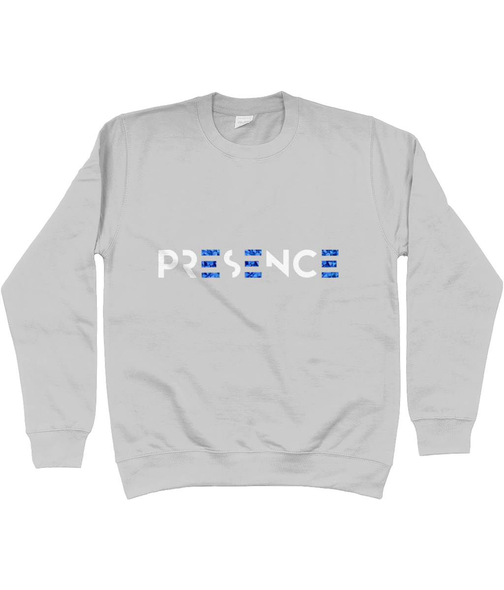 White Blue-geo EEE Presence Print Jumper