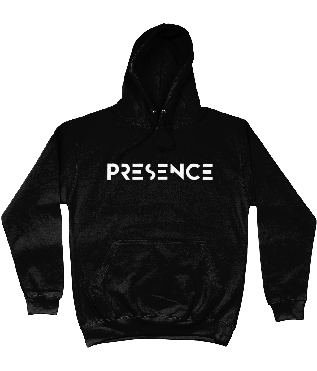 White Presence Print Hoodie