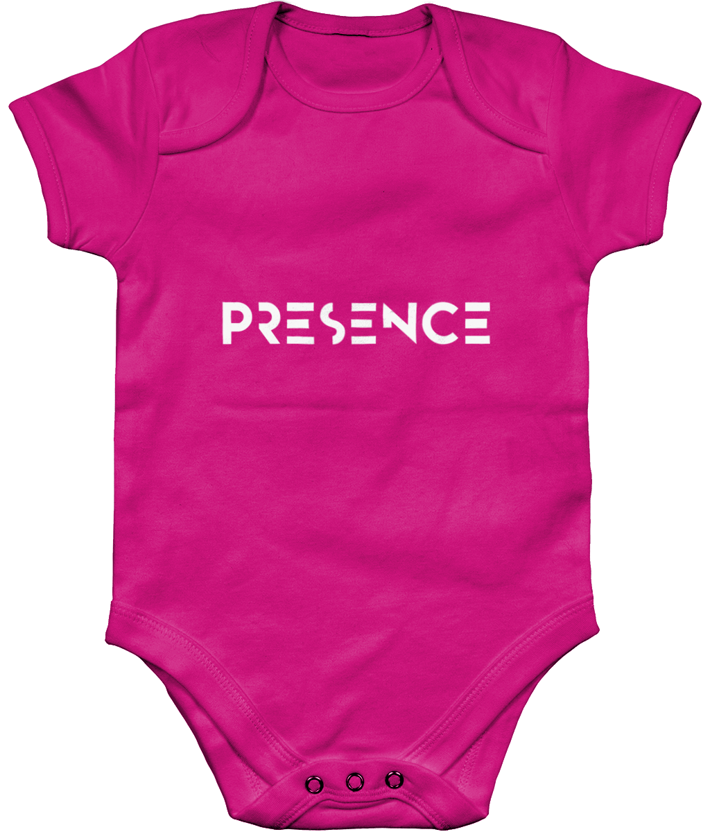 Baby White Presence Print Bodysuit