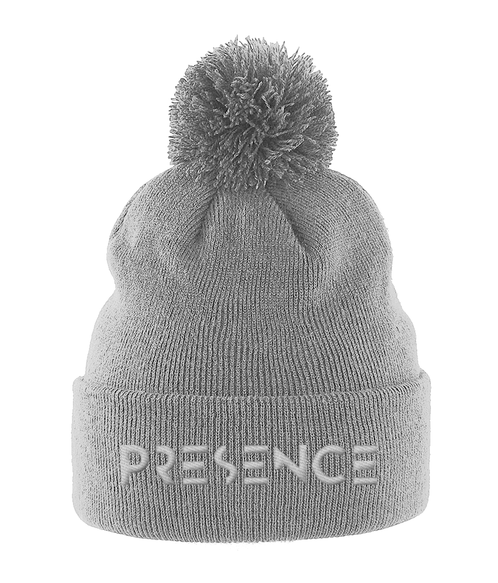 Pom Pom Beanie White Presence Print