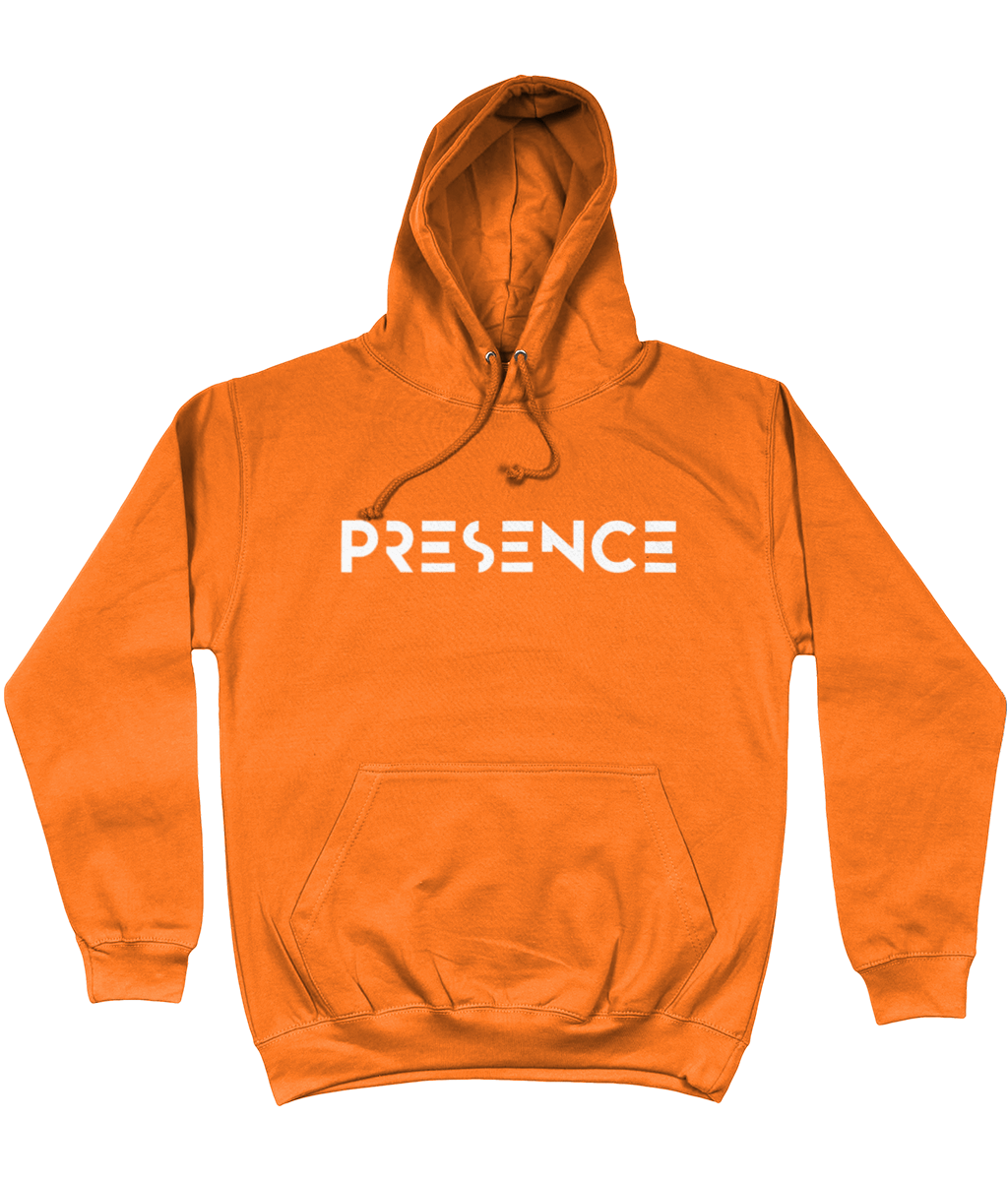 White Presence Print Hoodie