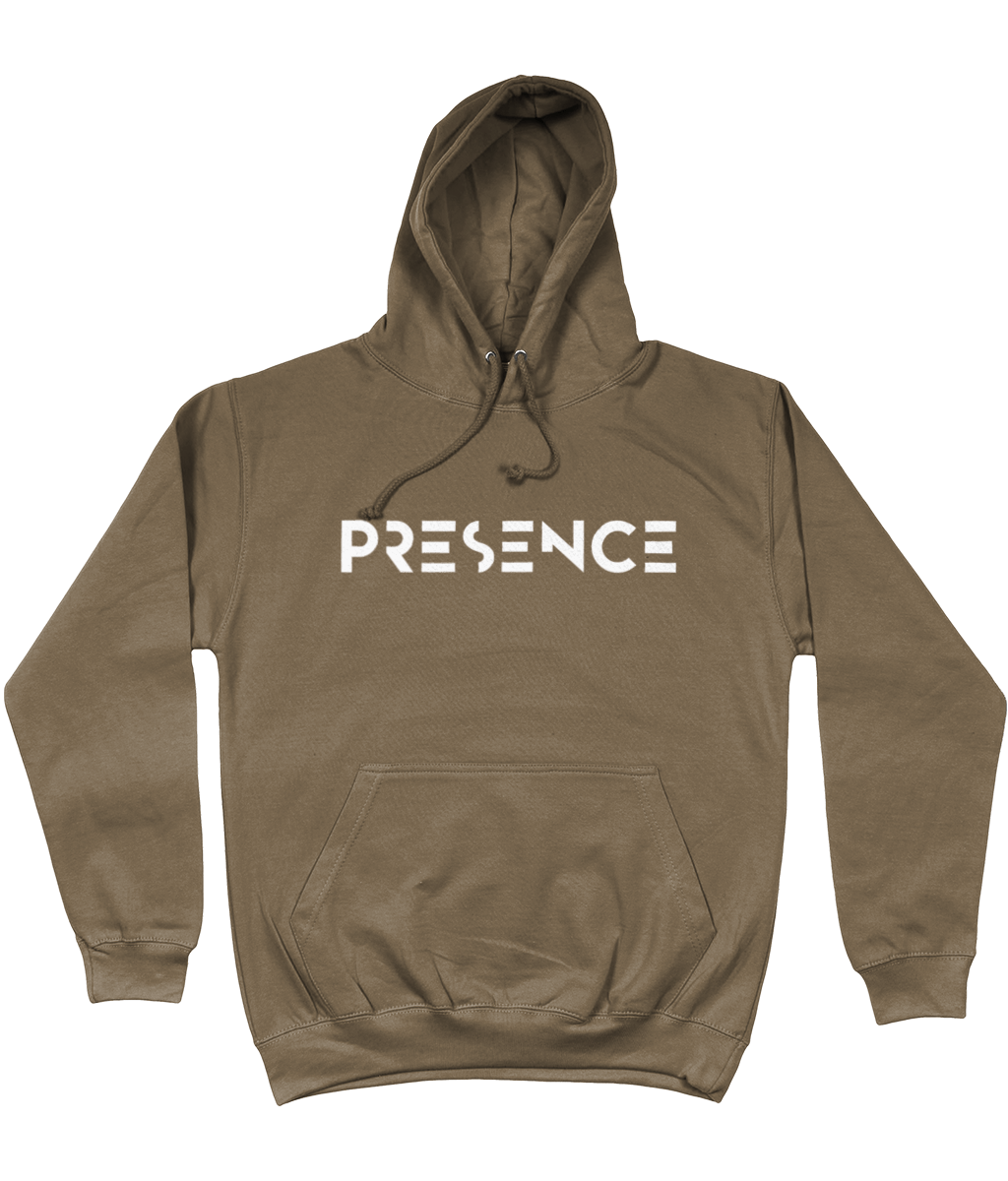 White Presence Print Hoodie