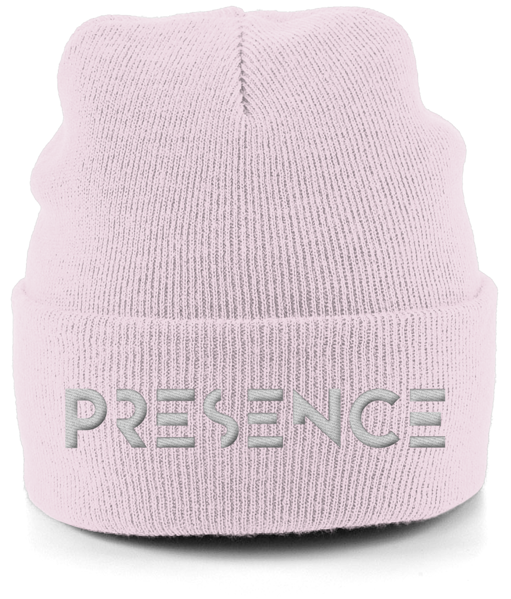 Cuffed Beanie White Presence Print