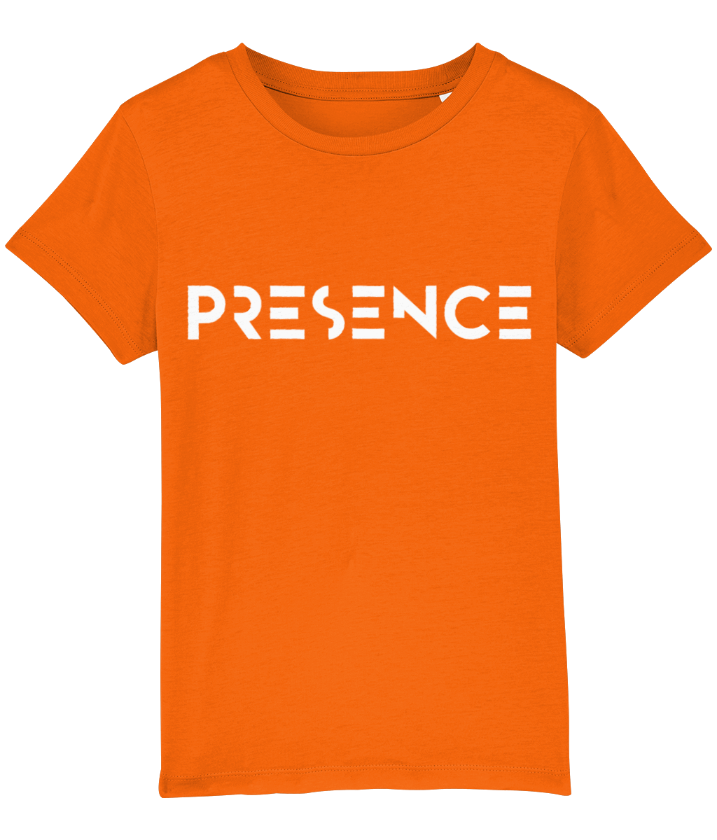 Kids White Presence Print T-Shirt