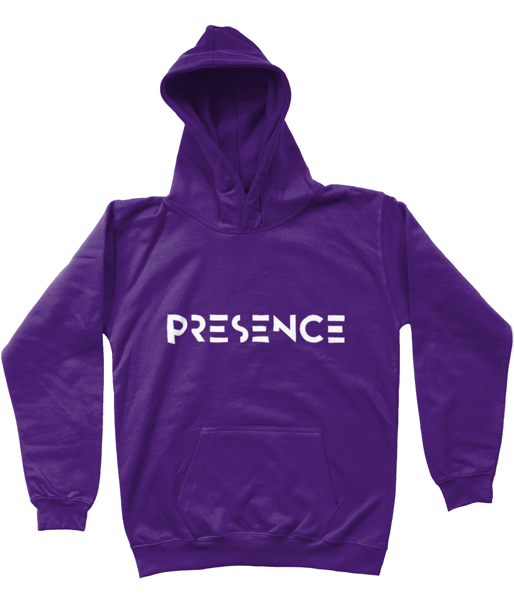 Kids White Presence Print Hoodie