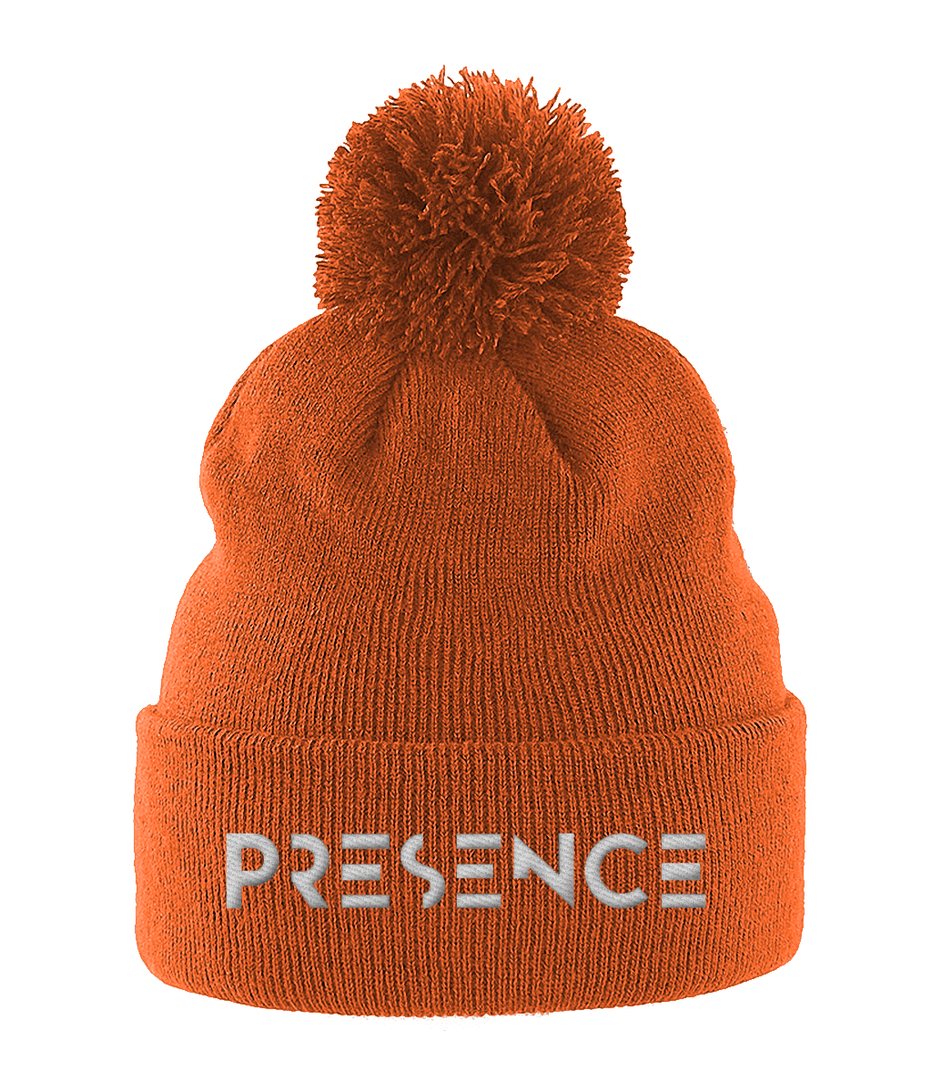 Pom Pom Beanie White Presence Print