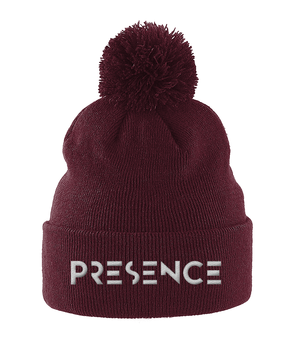 Pom Pom Beanie White Presence Print