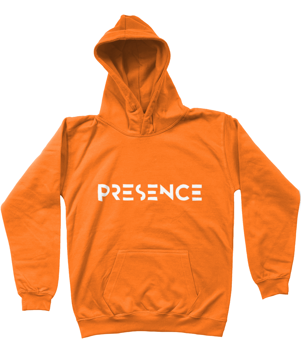 Kids White Presence Print Hoodie