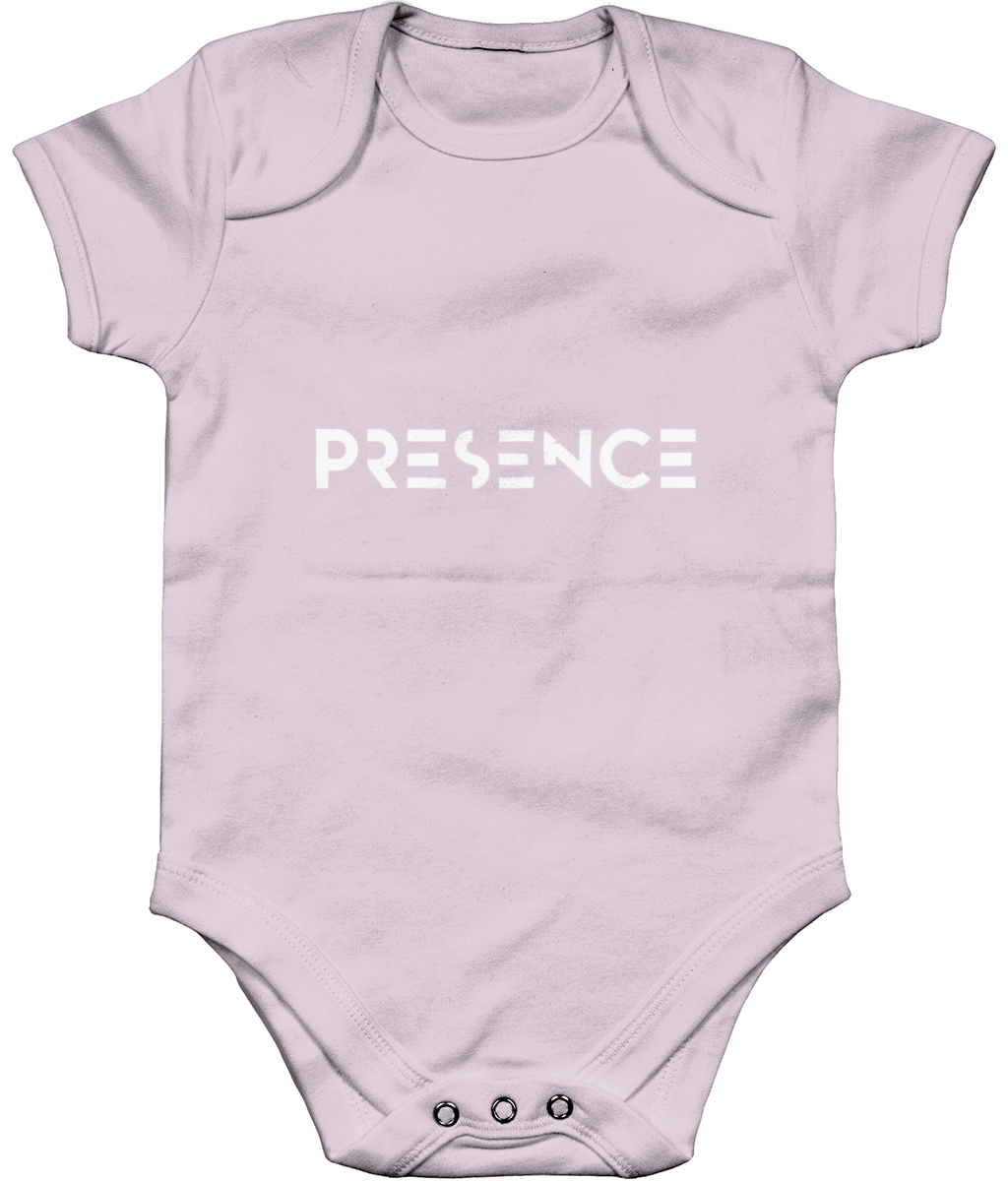 Baby White Presence Print Bodysuit