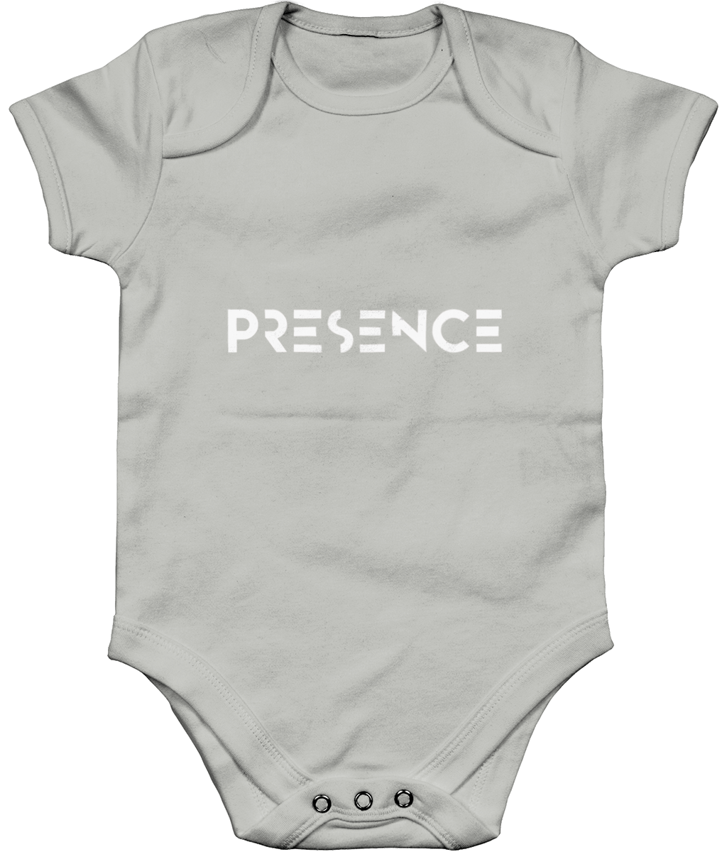 Baby White Presence Print Bodysuit